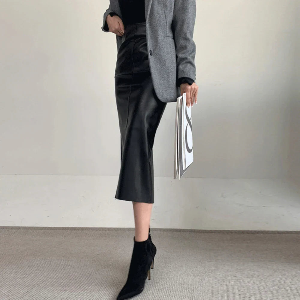 Berry חצאית דמוי עור