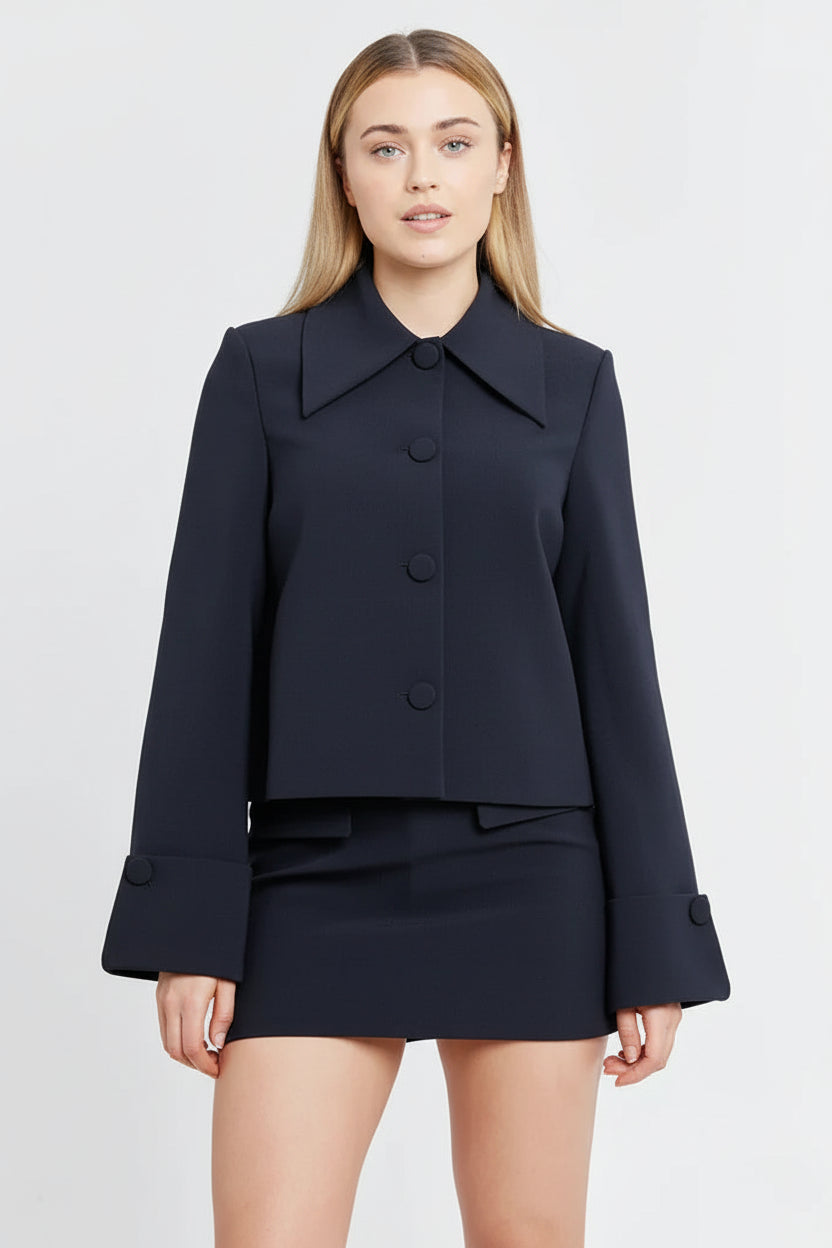 סט שני חלקים מחויט בלייזר וחצאית מיני - מויה